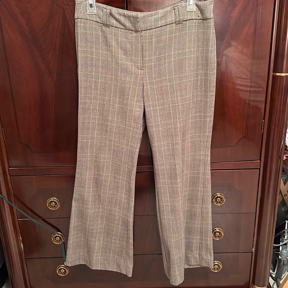Plaid wide leg pants